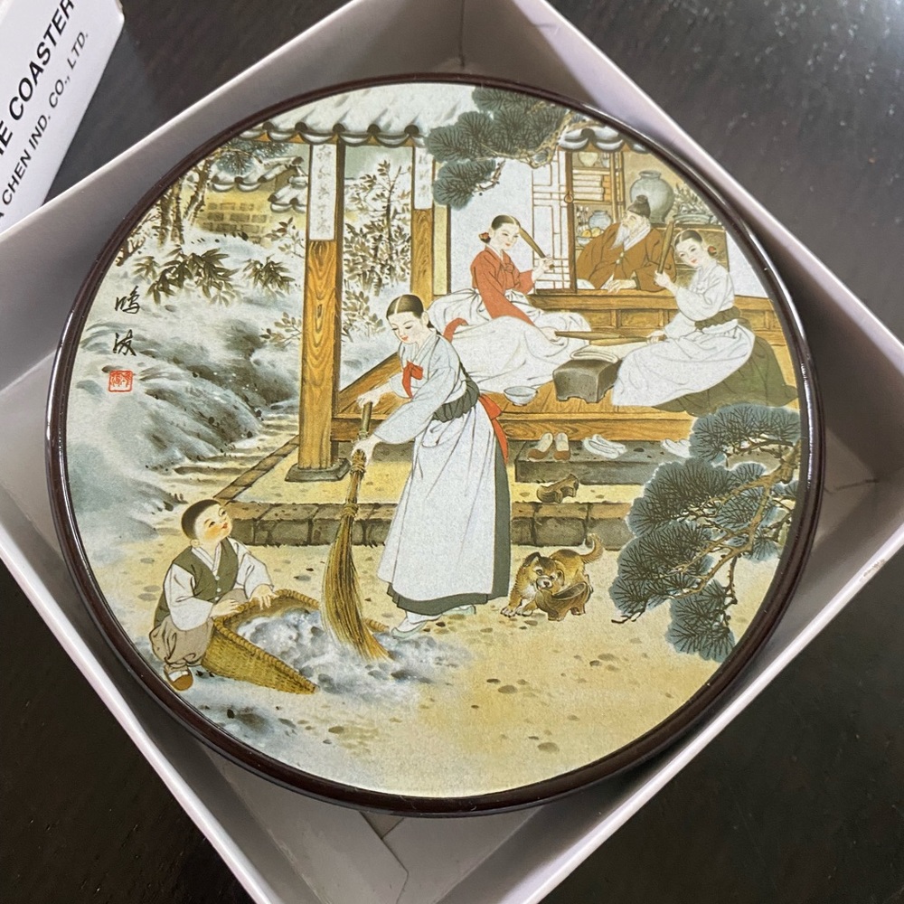 Korean Genre Picture Coasters. Set of 6.